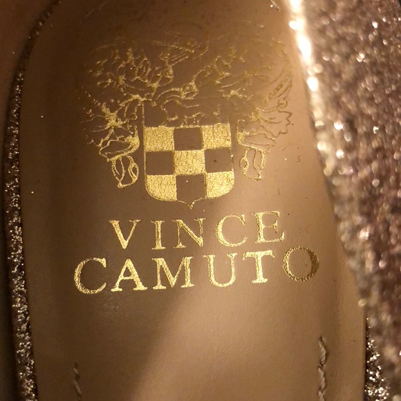 Vince Camuto Gold Glitter 3” Heels - Picture 4 of 4